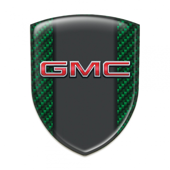 GMC Car Accessories Badge Green Carbon with 3D Logo Style 
