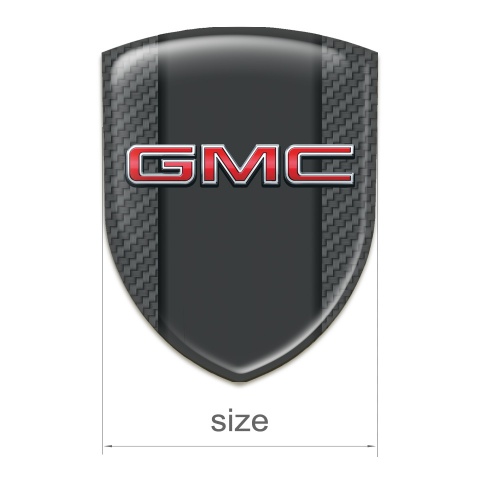 GMC Silicone Car Decal Badge Dark Grey Carbon with 3D Logo Style 