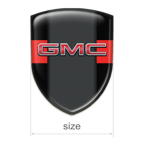 GMC Tuning Emblem Black with Red Band and Graphite Panel 