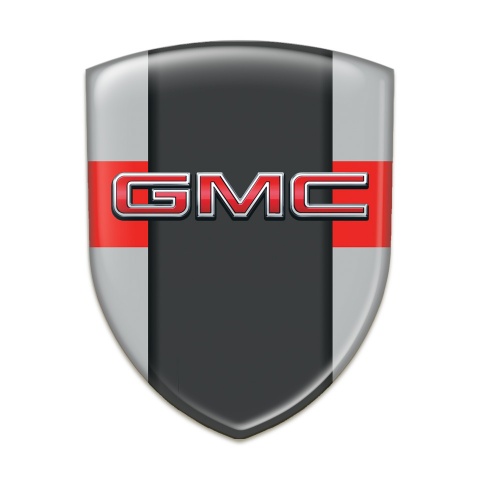 GMC Self Adhesive Emblem Logo Grey with Red Tape and Graphite Panel 
