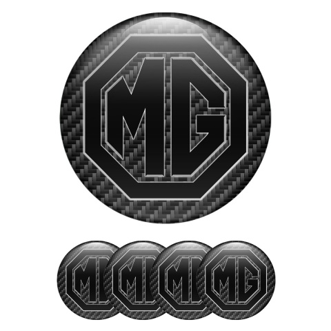 MG Wheel Center Cap Emblems Black Carbon Edition