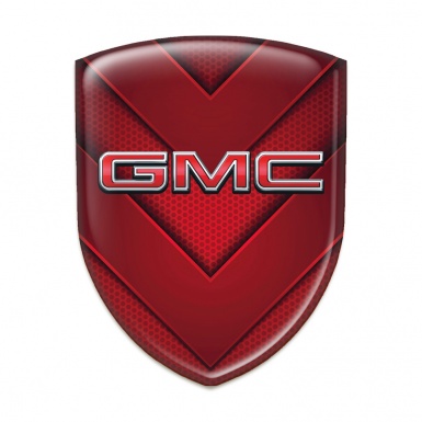 GMC Car Accessories Badge Red V Shape Elements and 3D Logo 