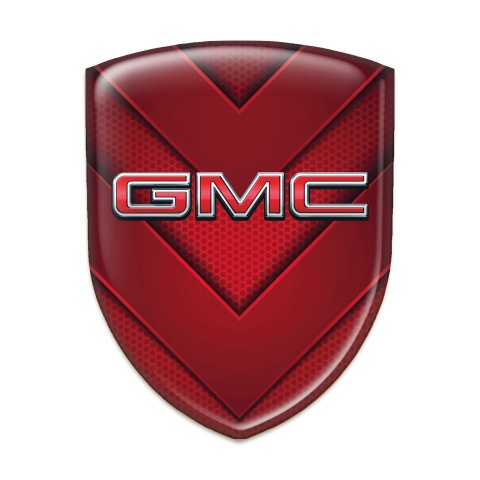 GMC Car Accessories Badge Red V Shape Elements and 3D Logo 