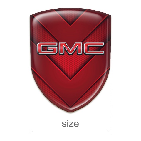 GMC Car Accessories Badge Red V Shape Elements and 3D Logo 