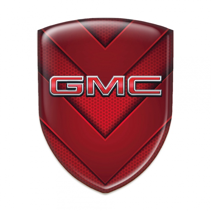 GMC Car Accessories Badge Red V Shape Elements and 3D Logo 