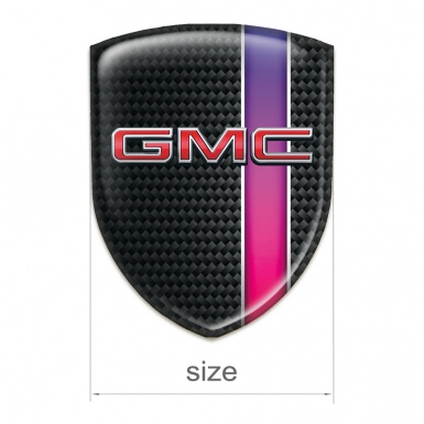 GMC Self Adhesive Car logo Emblem black with Purple band Base and 3D Logo 