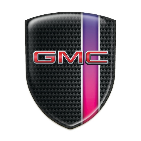GMC Self Adhesive Car logo Emblem black with Purple band Base and 3D Logo 
