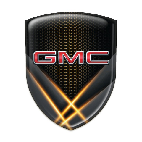 GMC Silicone Car Decal Badge Crossed Orange Lights Effect 