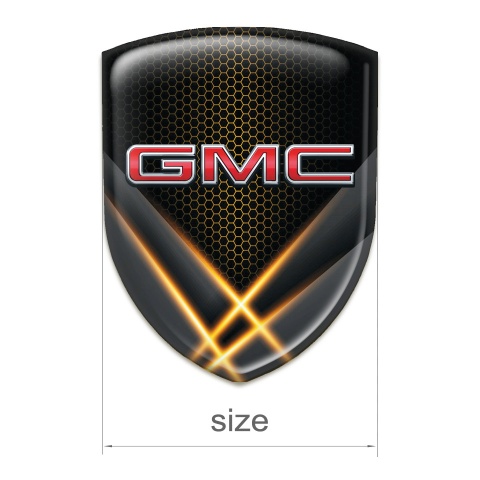 GMC Silicone Car Decal Badge Crossed Orange Lights Effect 