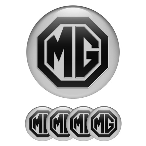 MG Wheel Emblems for Center Caps Grey Black Edition