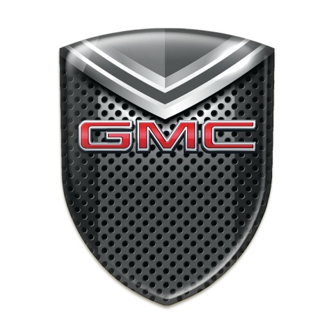 GMC Silicone Car Decal Badge Perforated Background and White grey Element 