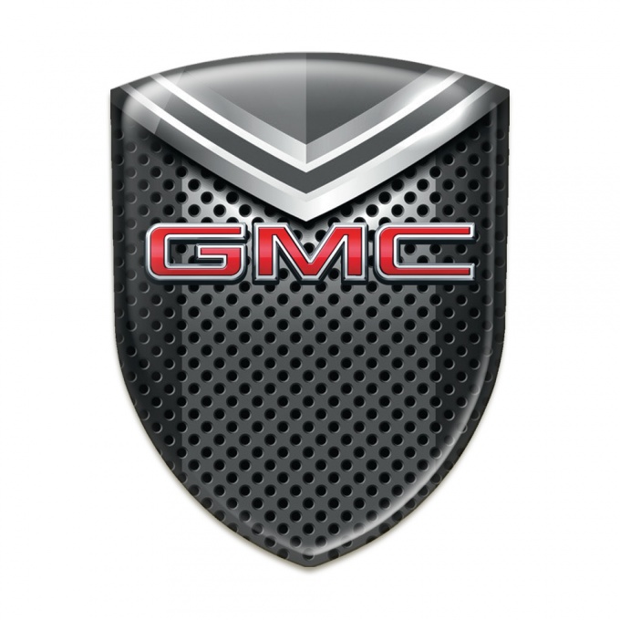 GMC Silicone Car Decal Badge Perforated Background and White grey Element 