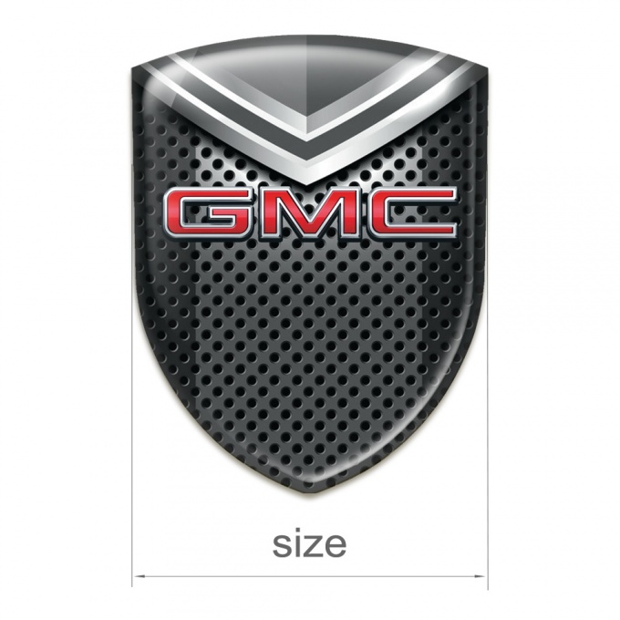 GMC Silicone Car Decal Badge Perforated Background and White grey ...