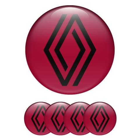 Renault Emblems for Wheel Caps Dark Red