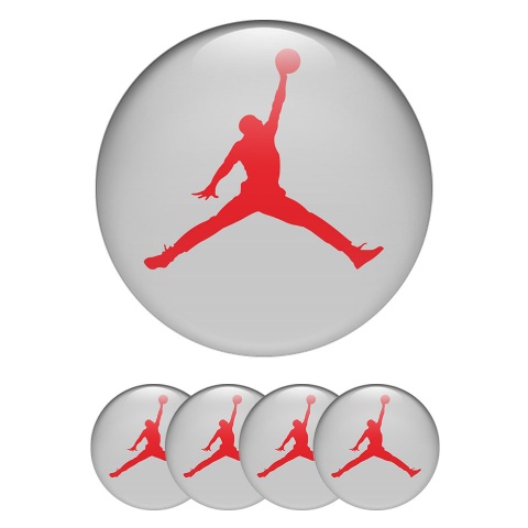 Air Jordan Silicone Stickers Grey Base Red Logo