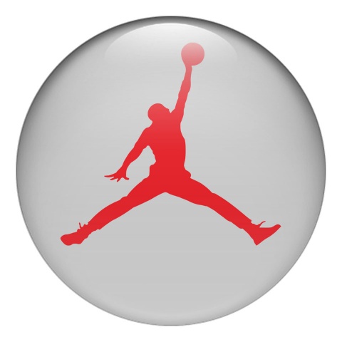 Air Jordan Silicone Stickers Grey Base Red Logo