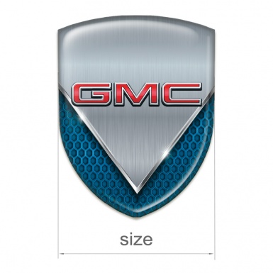 GMC Domed Emblem Blue Mesh with Aluminium Sheet and 3D Logo 