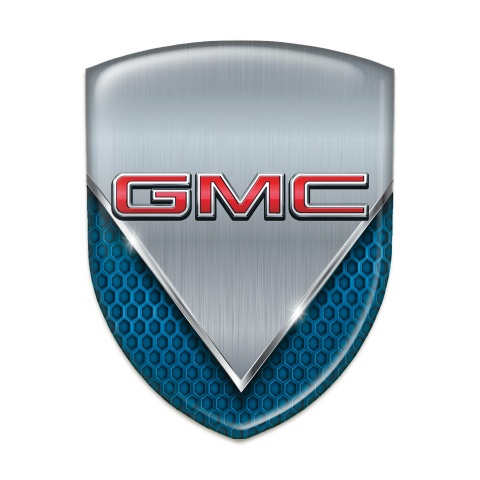 GMC Domed Emblem Blue Mesh with Aluminium Sheet and 3D Logo 