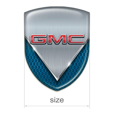 GMC Domed Emblem Blue Mesh with Aluminium Sheet and 3D Logo 