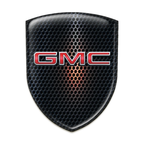 GMC 3D Gel Emblem Black Perforated Base with Logo Shadow