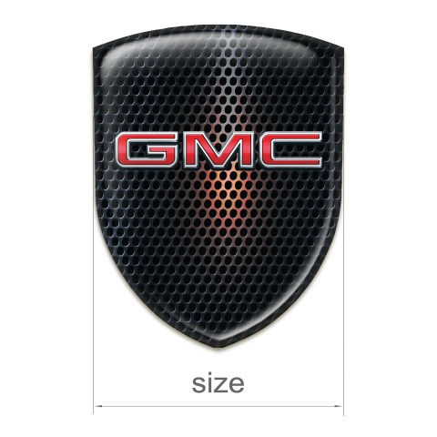GMC 3D Gel Emblem Black Perforated Base with Logo Shadow