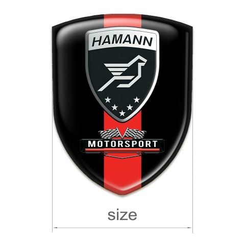 Hamann Silicone Car Decal Badge Black with Red Ribbon Edition 