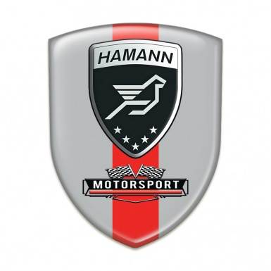 Hamann Silicone Badge Grey with Red Ribbon Motorsport Edition 