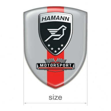 Hamann Silicone Badge Grey with Red Ribbon Motorsport Edition 