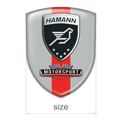 Hamann Silicone Badge Grey with Red Ribbon Motorsport Edition 