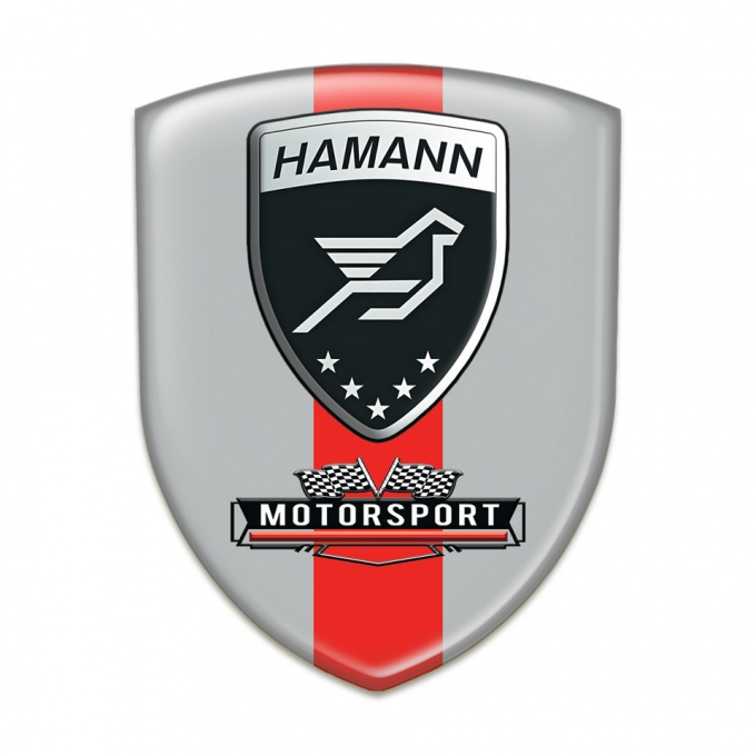 Hamann Silicone Badge Grey with Red Ribbon Motorsport Edition 