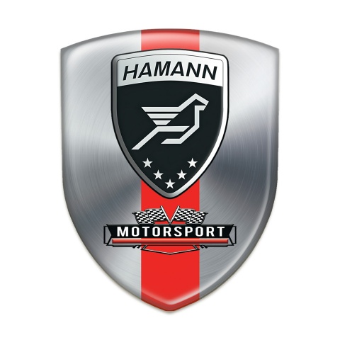 Hamann Silicone Shield Silver with Red Ribbon Motorsport Style 