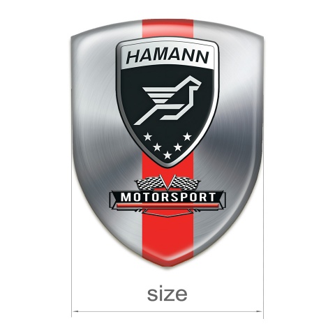 Hamann Silicone Shield Silver with Red Ribbon Motorsport Style 