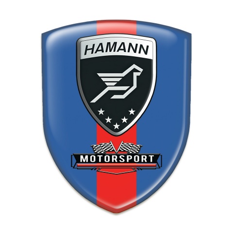 Hamann Auto Emblem Blue with Red Ribbon Style 