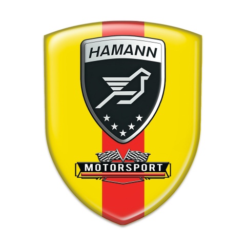 Hamann  Emblem Badge Logo Yellow with Red Ribbon Style 