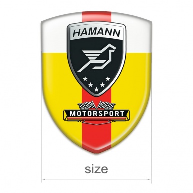 Hamann Domed Emblem Yellow White with Red Ribbon Style 