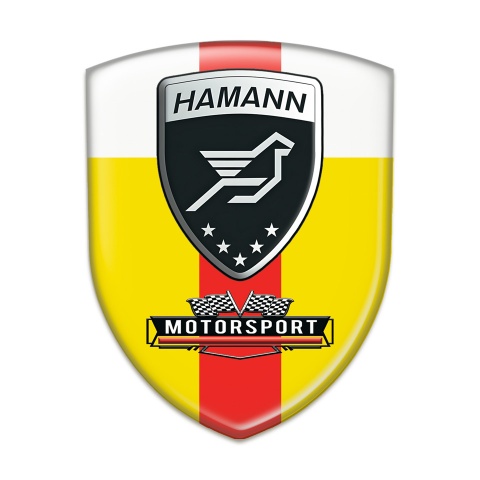 Hamann Domed Emblem Yellow White with Red Ribbon Style 