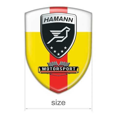 Hamann Domed Emblem Yellow White with Red Ribbon Style 
