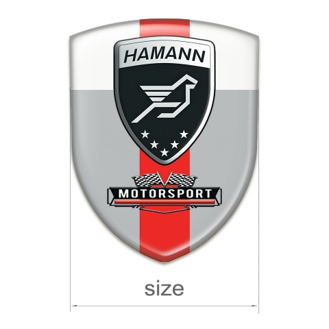Hamann Silicone Emblem Grey White with Red Ribbon Style 