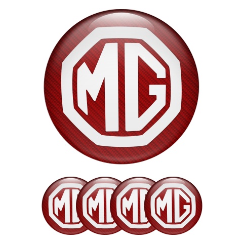 MG Silicone Stickers for Wheel Center Caps Red Carbon