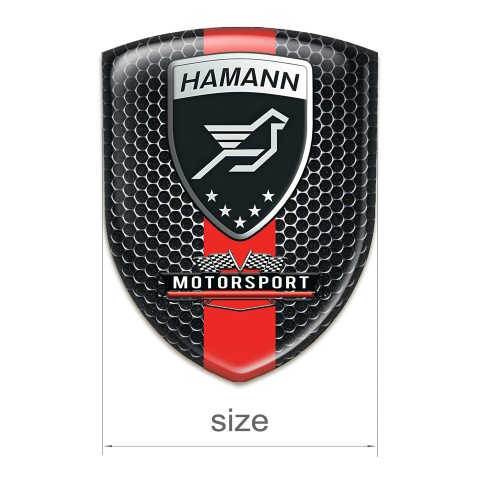 Hamann Self Adhesive Car logo Emblem Perforated Steel with Red band Style 