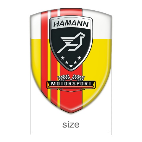 Hamann Domed Emblem Yellow White with Red Bands Style 