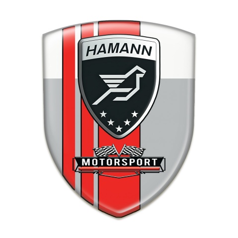 Hamann Silicone Emblem Grey White with Red Bands Style 