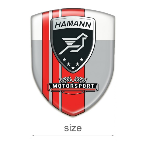 Hamann Silicone Emblem Grey White with Red Bands Style 