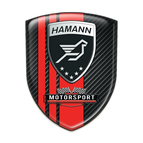 Hamann Resin Sticker Black Carbon with Red Bands Design 