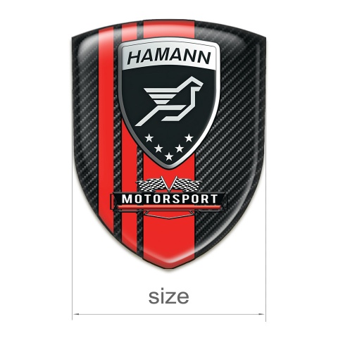 Hamann Resin Sticker Black Carbon with Red Bands Design 