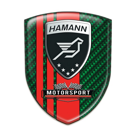 Hamann 3D Gel Emblem Green Carbon with Red Bands Motorsport Edition 