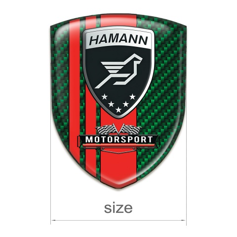 Hamann 3D Gel Emblem Green Carbon with Red Bands Motorsport Edition 