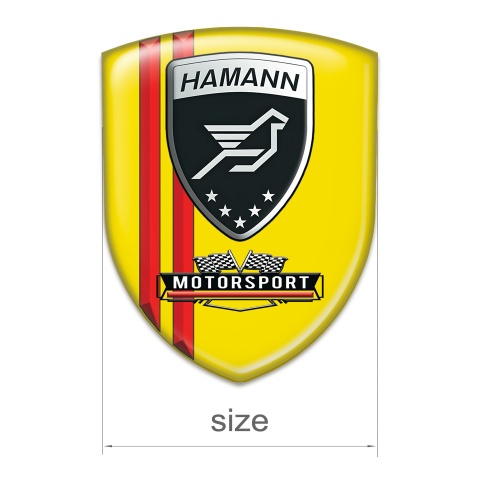 Hamann Self Adhesive Car logo Emblem Yellow with Red Lines Design 