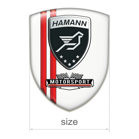 Hamann Car Interior Badge White with Red Lines and Shield logo Style 