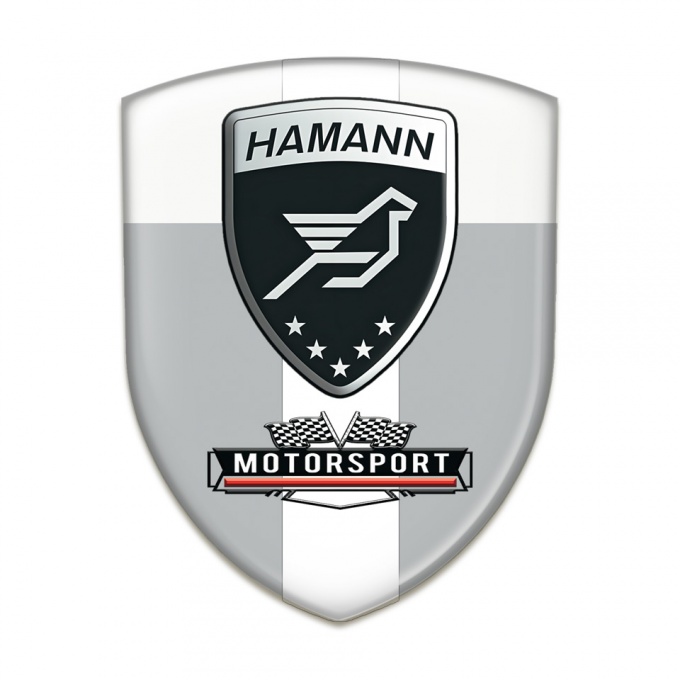 Hamann Tuning Emblem Grey White with White Tape 